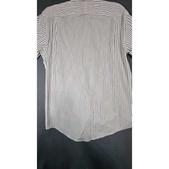Men’s Jos. A. Bank Traveler’s Collection Black White Stripe Shirt - Size 16-35 - Picture 4 of 6